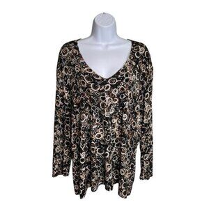 Chico’s Travelers Women’s Slinky Knit Long Sleeve Top‎ Size 3 XL Packable Layers